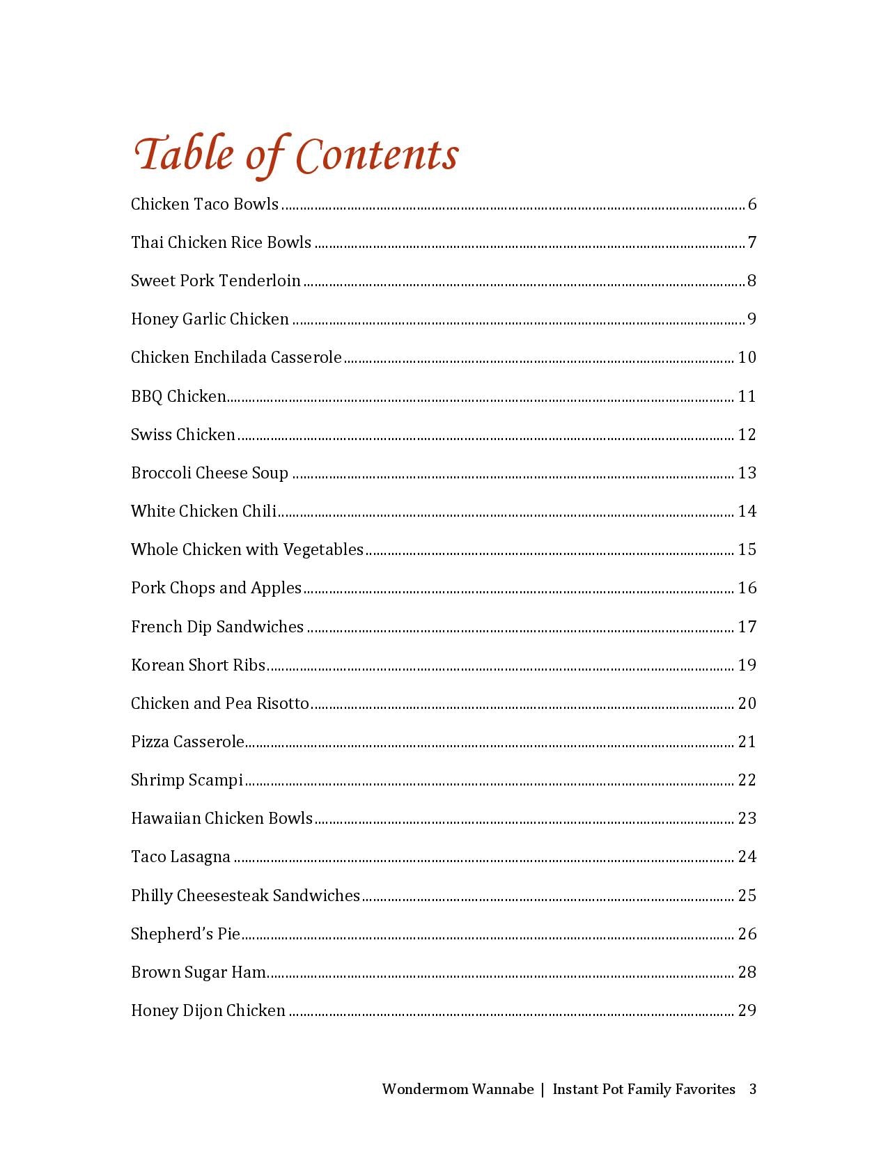 A Wondermom Wannabe Instant Pot Family Favorites Digital Cookbook with text.