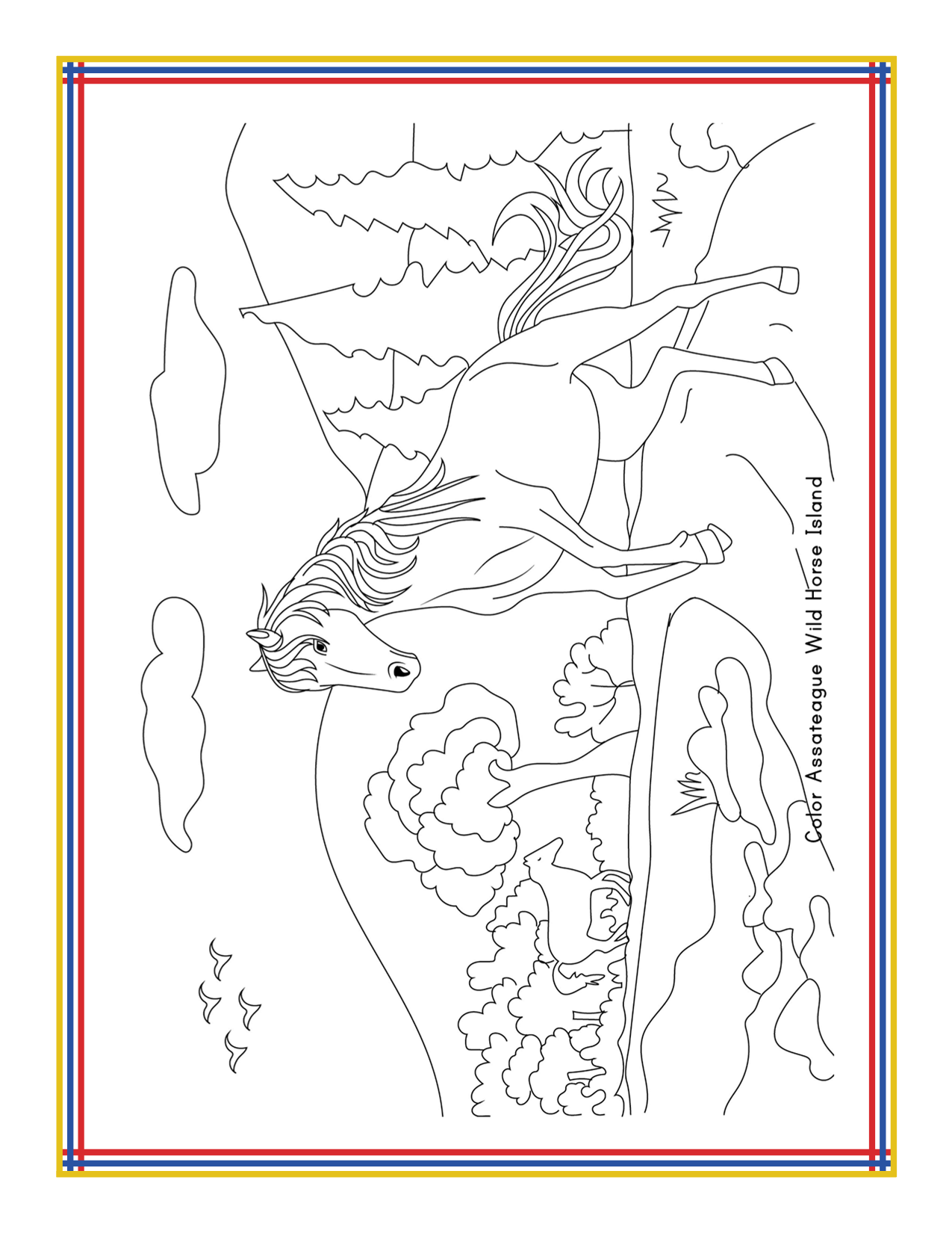 Explore the wonders of a horse with the "Maryland Travel Guide and Activity Kit for Kids" by Wondermom Shop. This printable activity kit is perfect for enhancing your Maryland travel guide with vibrant colors or for enjoying a relaxing, educational moment. Dive into this delightful coloring page today!