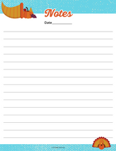 Load image into Gallery viewer, Printable Thanksgiving Planner writing paper featuring a turkey from Wondermom Shop.

