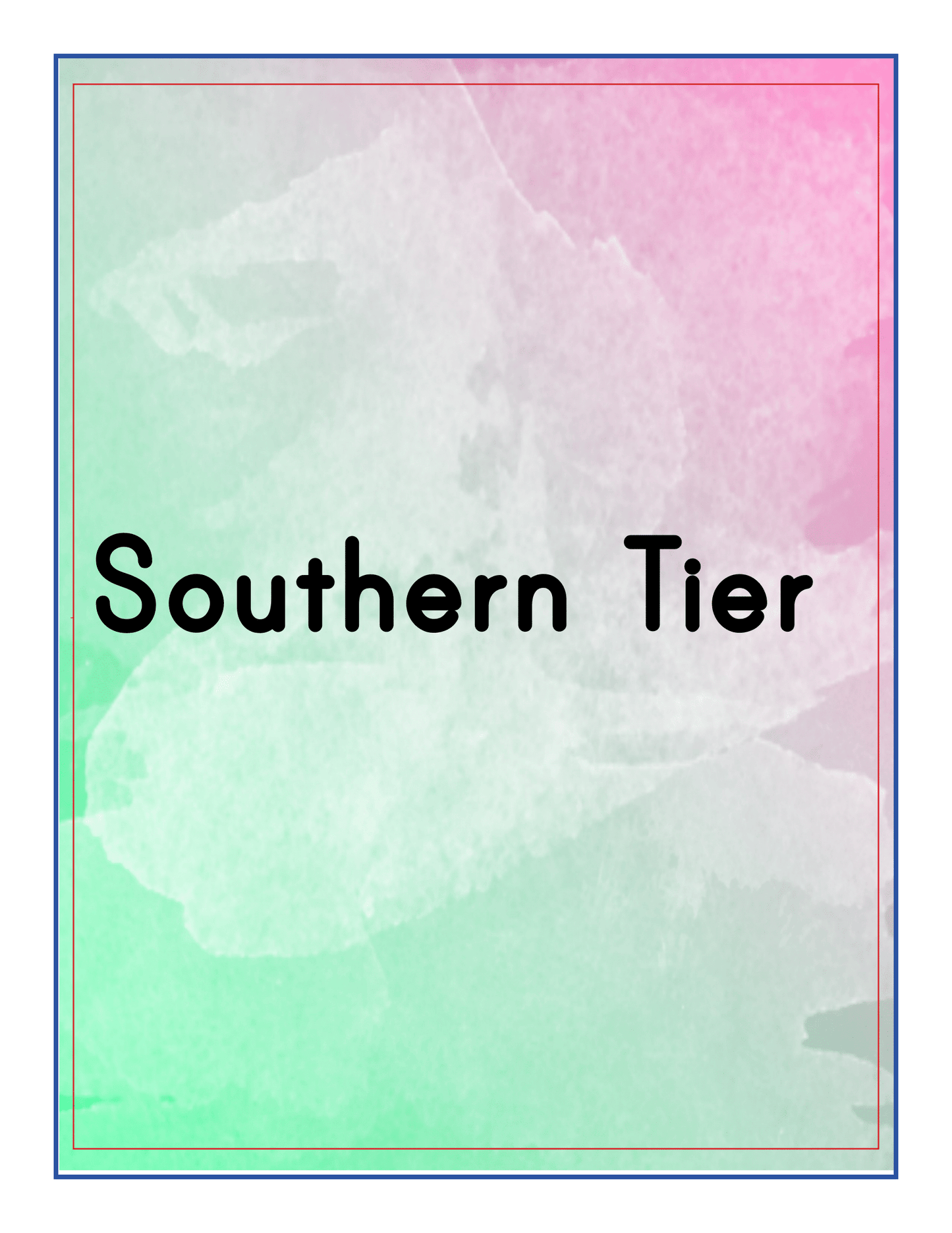 A text reading "Upstate New York Travel Guide and Activity Kit for Kids" from Wondermom Shop is centered on a pastel background with blended shades of green, pink, and white, evoking the charm of Upstate New York.
