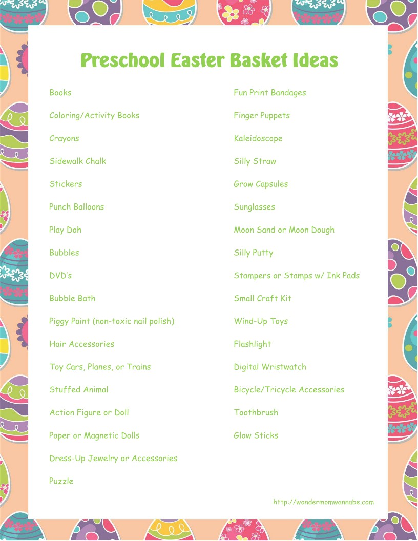 Discover VIP Vault's "Preschool Easter Basket Idea" against a backdrop of colorful eggs. Explore creative fillers and find links to printable options sure to delight the little ones!.