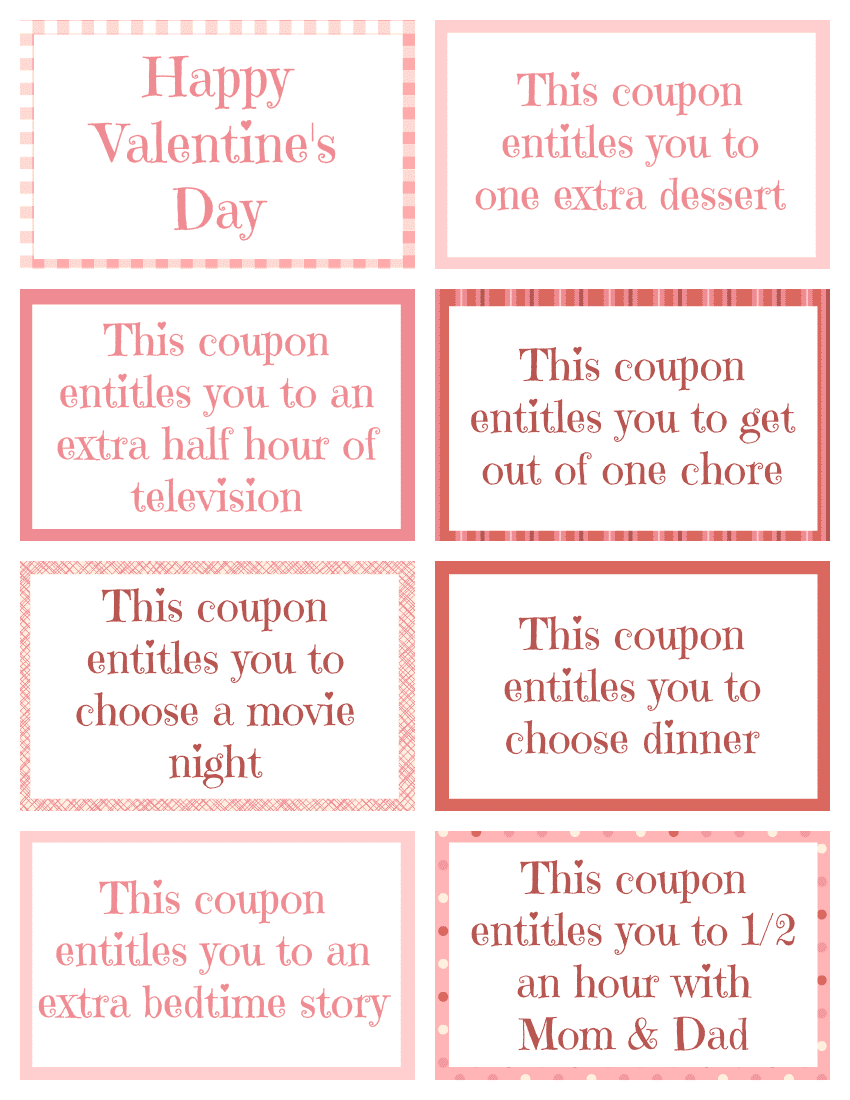 Valentine Coupon Book for Kids