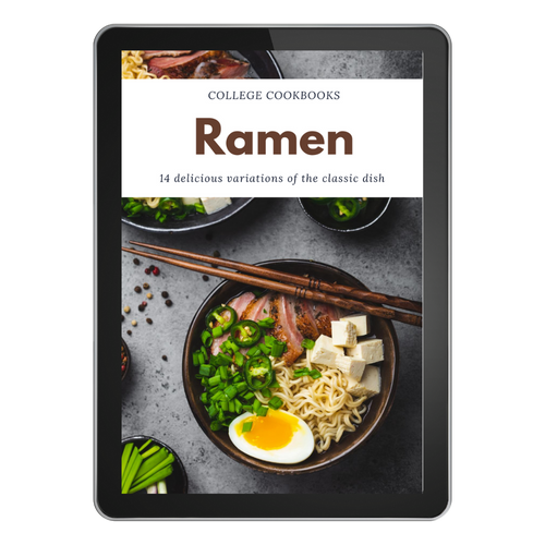 The Wondermom Wannabe Ramen College Cookbook features easy and budget-friendly recipes, including a delicious section dedicated to ramen dishes.