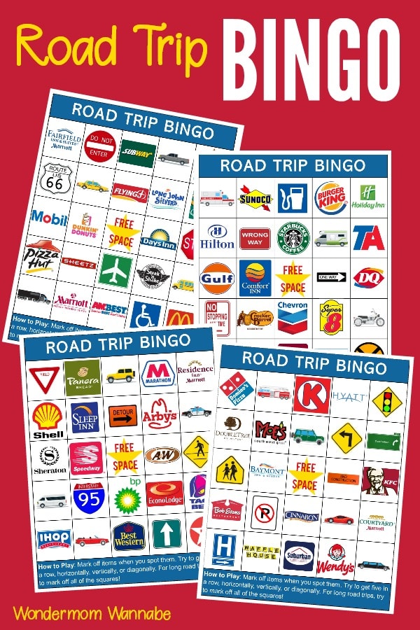 A collage of VIP Vault Road Trip Bingo Cards.