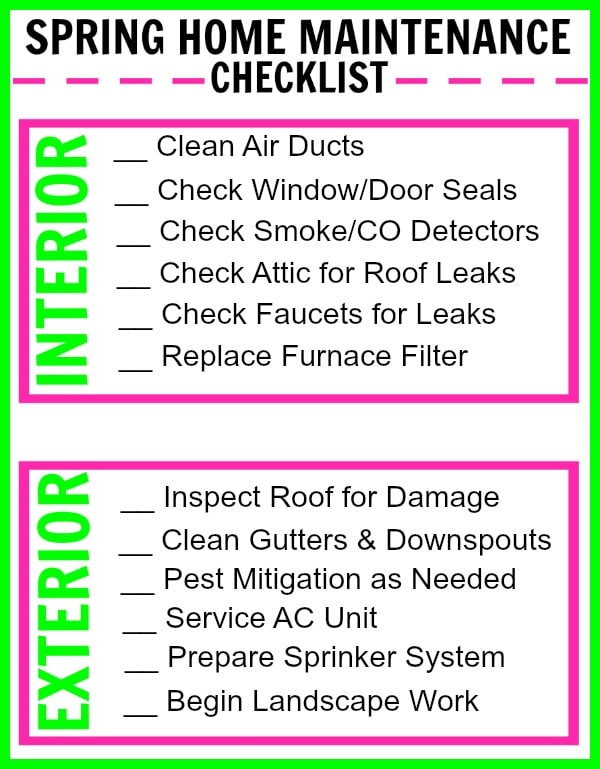 Spring Home Maintenance Checklist – Wondermom Shop spring-home-maintenance-checklist-wondermom-shop