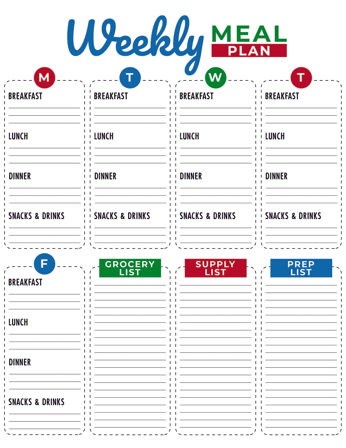 Printable Summer Camp Planner by Wondermom Shop.