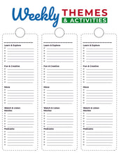 Load image into Gallery viewer, Printable Summer Camp Planner from Wondermom Shop for at-home summer camp activities.
