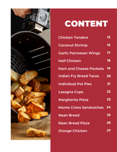 Load image into Gallery viewer, A page with a list of ingredients for a variety of flavors in healthy Wondermom Wannabe Air Fryer Dinner Recipes digital cookbook.
