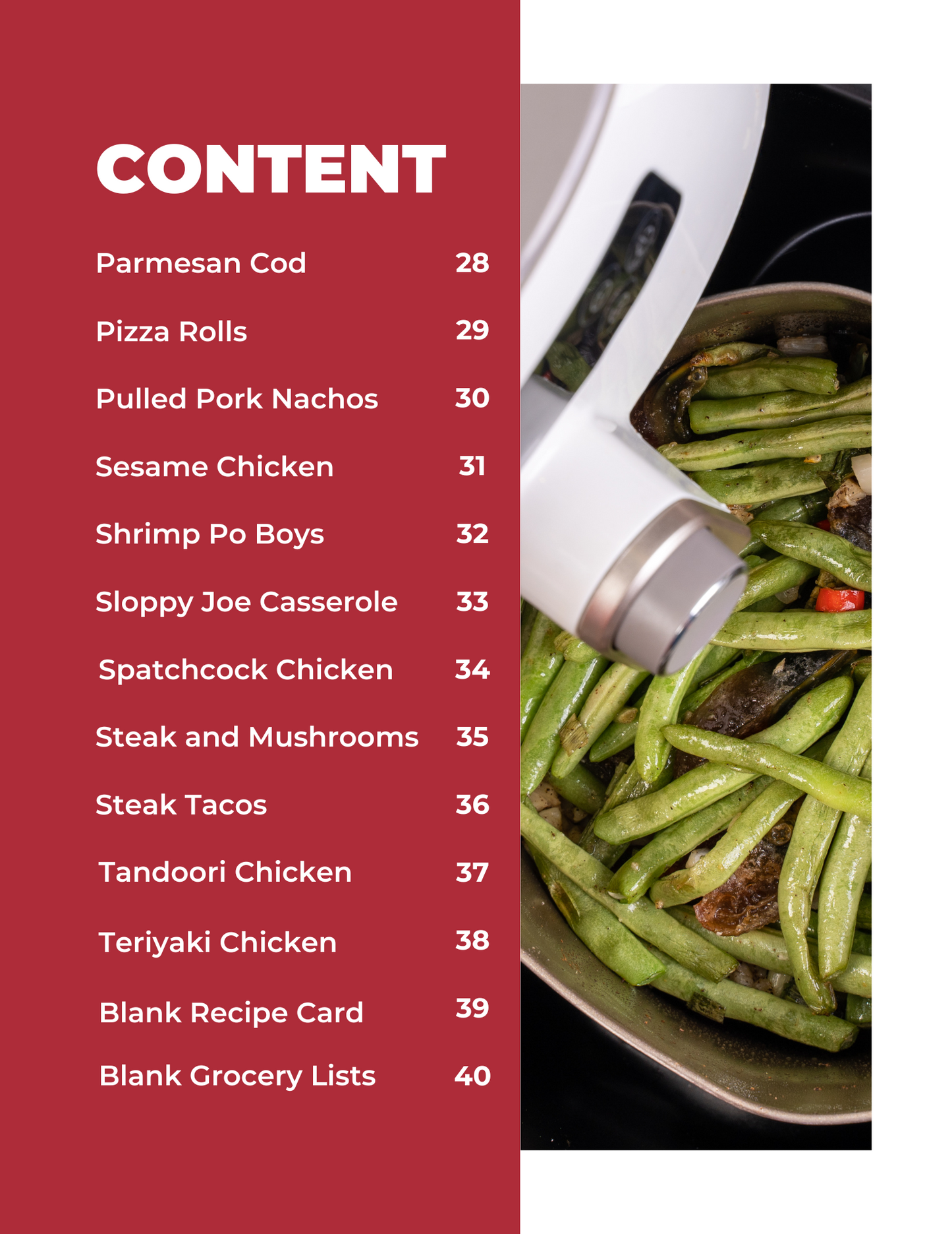 A recipe book filled with a variety of healthy meals, including delicious and nutritious Wondermom Wannabe's Air Fryer Dinner Recipes Digital Cookbook featuring green beans as a key ingredient.