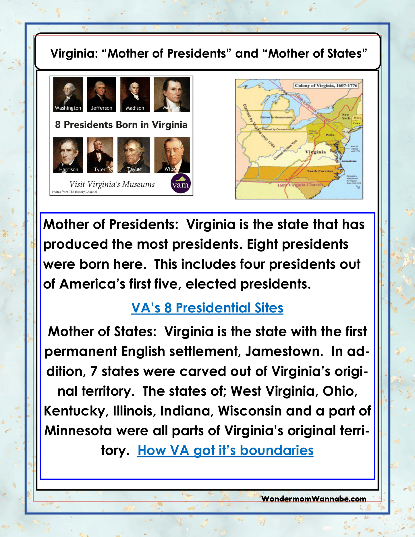 Virginia Travel Guide and Activity Kit for Kids