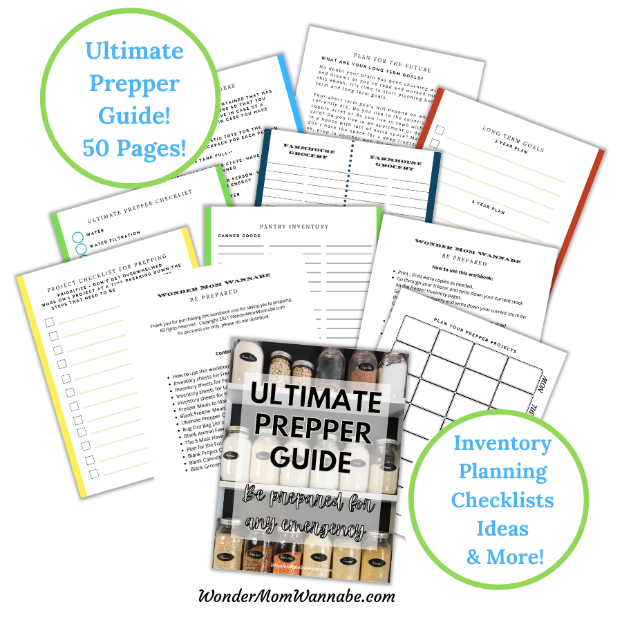 The Wondermom Shop Ultimate Prepper Guide for emergencies, available in printable format.