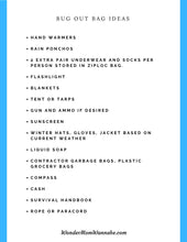 Load image into Gallery viewer, A printable Ultimate Prepper Guide featuring a list of bug out bag ideas for emergencies from Wondermom Shop.
