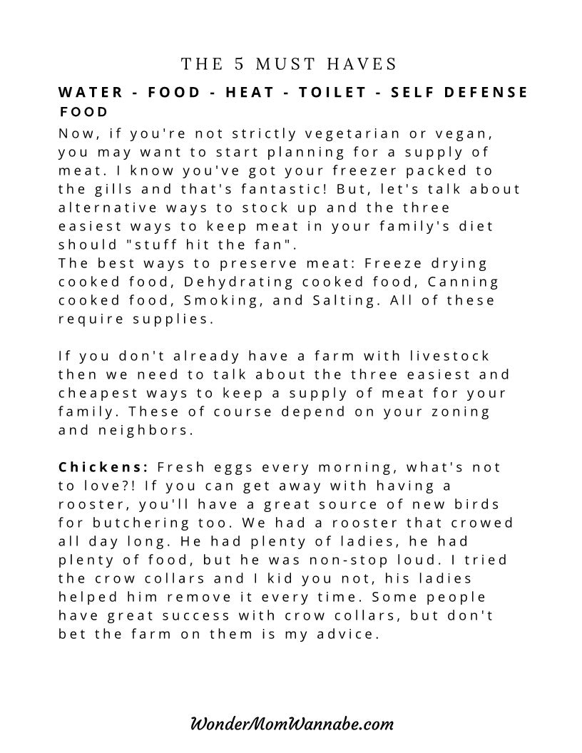 The Ultimate Prepper Guide by Wondermom Shop, for a healthy diet, including 5 printable must-haves.