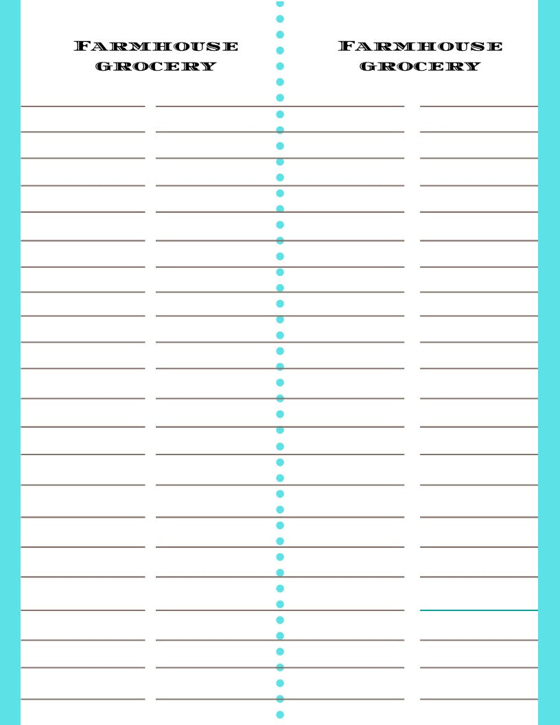A printable Ultimate Prepper Guide for emergencies with a blank grocery list and a blue background from Wondermom Shop.