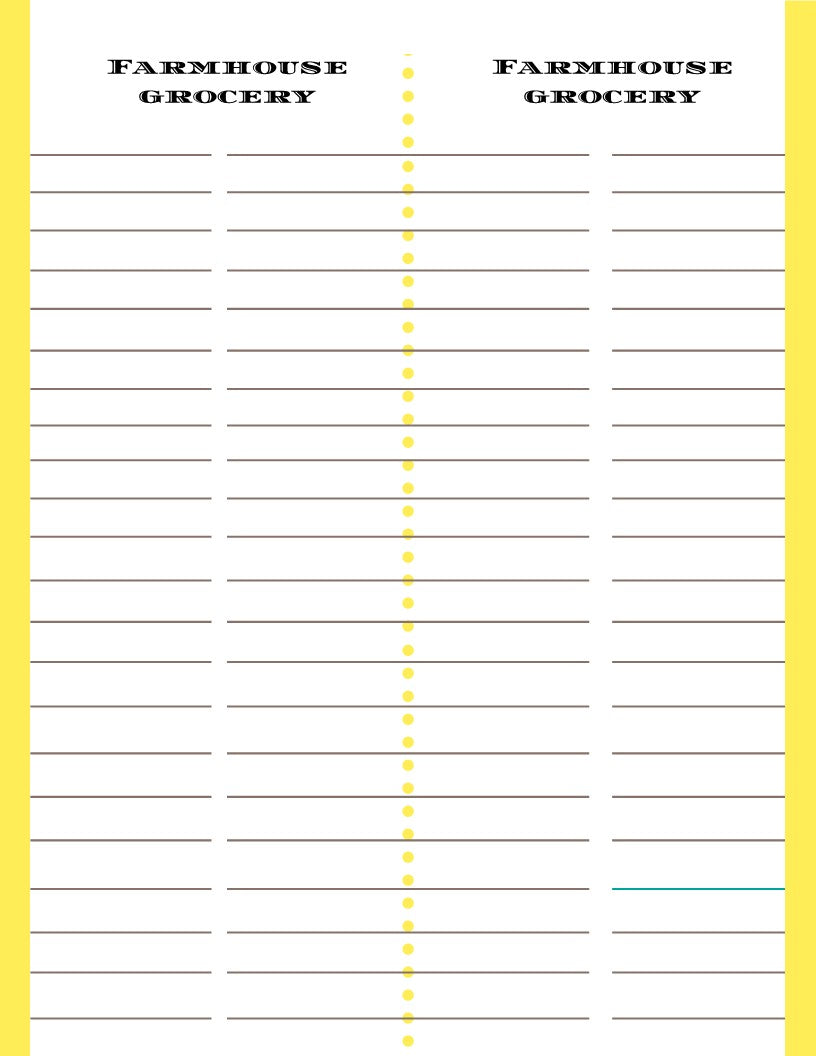 A printable Ultimate Prepper Guide with yellow lines on it, perfect for emergencies or as a prepper guide, available at Wondermom Shop.