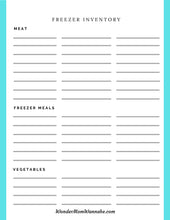 Load image into Gallery viewer, Printable Ultimate Prepper Guide freezer inventory sheet for emergencies from Wondermom Shop.
