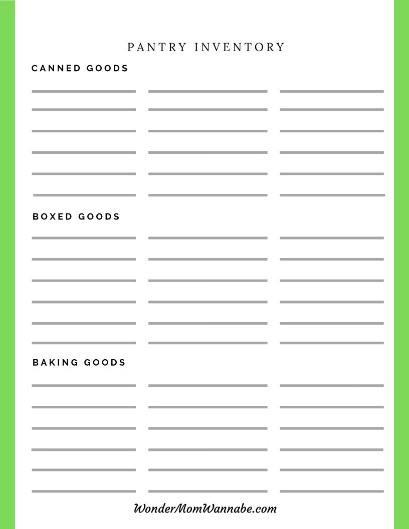 Printable Ultimate Prepper Guide pantry inventory sheet for emergencies by Wondermom Shop.