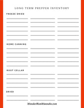 Load image into Gallery viewer, A printable Ultimate Prepper Guide inventory sheet, perfect as a prepper guide for emergencies from Wondermom Shop.
