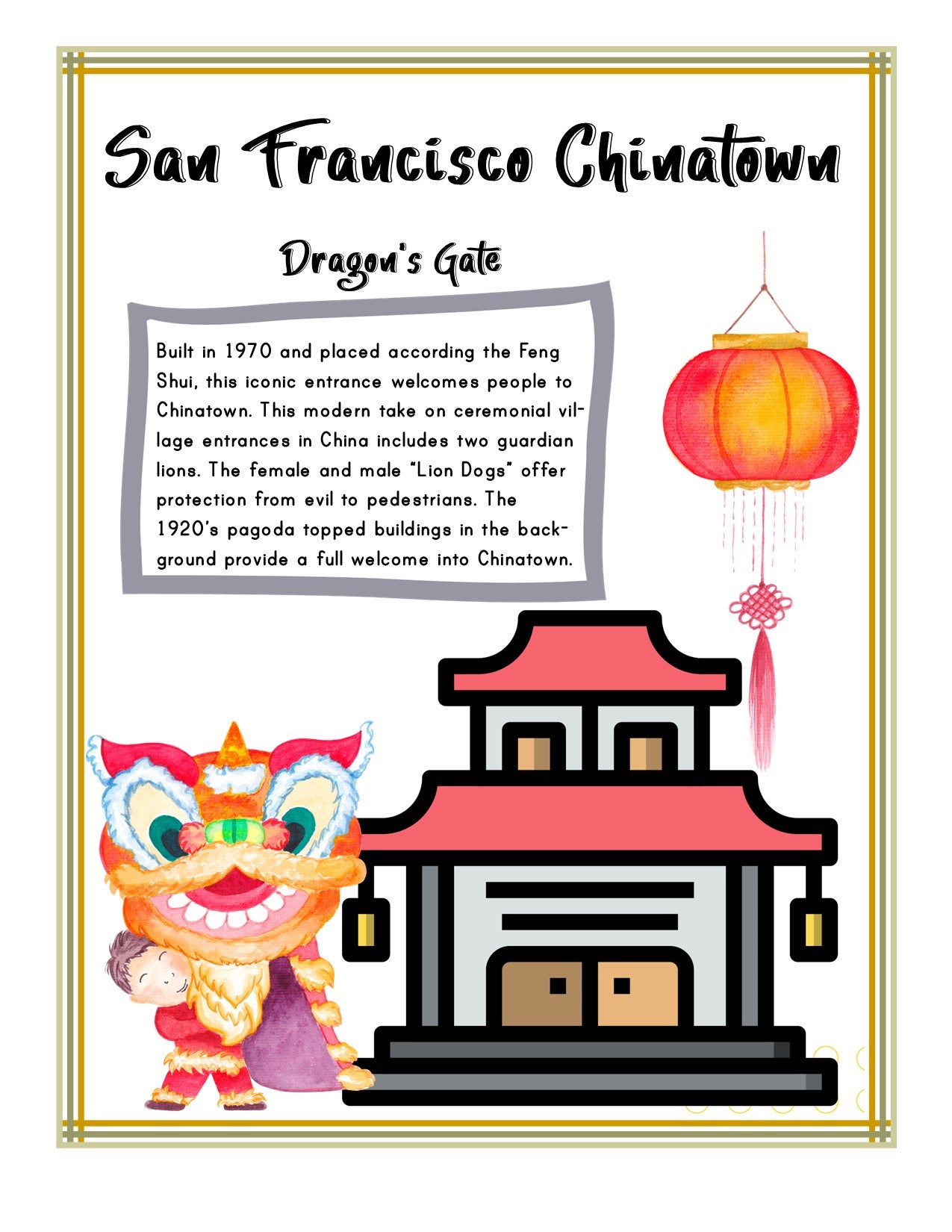 The California Travel Guide and Activity Kit for Kids by Wondermom Shop features a captivating poster celebrating Chinese New Year, adorned with intricate designs and vibrant colors. Additionally, it includes a section of fun facts about California, merging cultural festivities with engaging trivia to enrich your festive experience.
