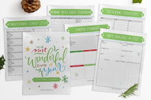 Load image into Gallery viewer, A set of The Most Wonderful Time of the Year Christmas Planners with pinecones and menu planning options from Wondermom Shop.
