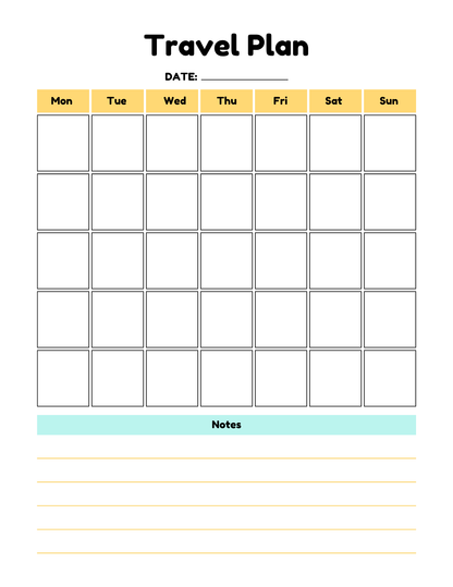 The Wondermom Shop Travel Journal for Kids is a fun, easy, and memorable vacation keepsake with a printable PDF weekly calendar (Mon-Sun), date section, and lined notes—perfect for recording travel memories.