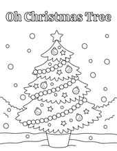 Load image into Gallery viewer, Oh festive Christmas Coloring Pages tree coloring page from Wondermom Shop.
