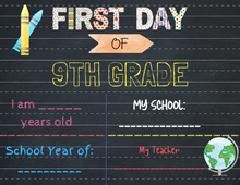 Load image into Gallery viewer, Wondermom Shop&#39;s First Day of School Signs.
