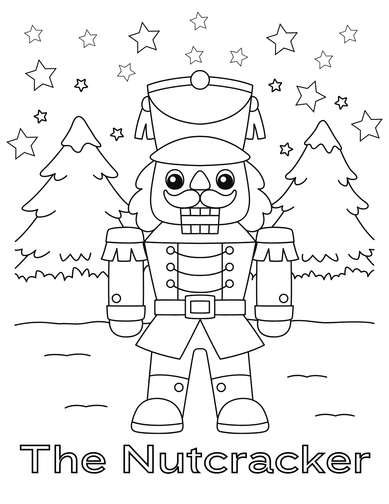 Christmas coloring page featuring the Nutcracker from Wondermom Shop's festive collection. Get your printable Christmas Coloring Pages now!