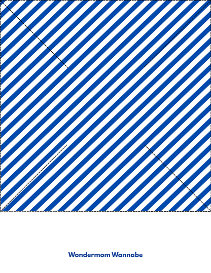 A white rectangle with diagonal blue stripes and dashed border, “Wondermom Shop” below—ideal for displaying the "Easy 4th of July Pinwheel Craft for Kids" printable or sparking creative holiday crafts.