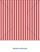 Load image into Gallery viewer, The Easy 4th of July Pinwheel Craft for Kids from Wondermom Shop features red and white vertical stripes with dashed black lines in an X. &quot;Wondermom Wannabe&quot; appears in blue below—ideal for 4th of July crafts or printables.
