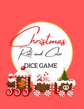 Load image into Gallery viewer, Get into the festive spirit with the Wondermom Shop&#39;s Christmas Roll and Color Dice Game. This holiday-themed image game guarantees hours of festive fun for players of all ages.
