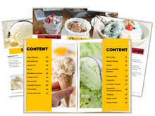 Load image into Gallery viewer, Wondermom Wannabe No Churn Ice Cream Recipes Digital Cookbook brochure template featuring a scoop of homemade frozen treats.
