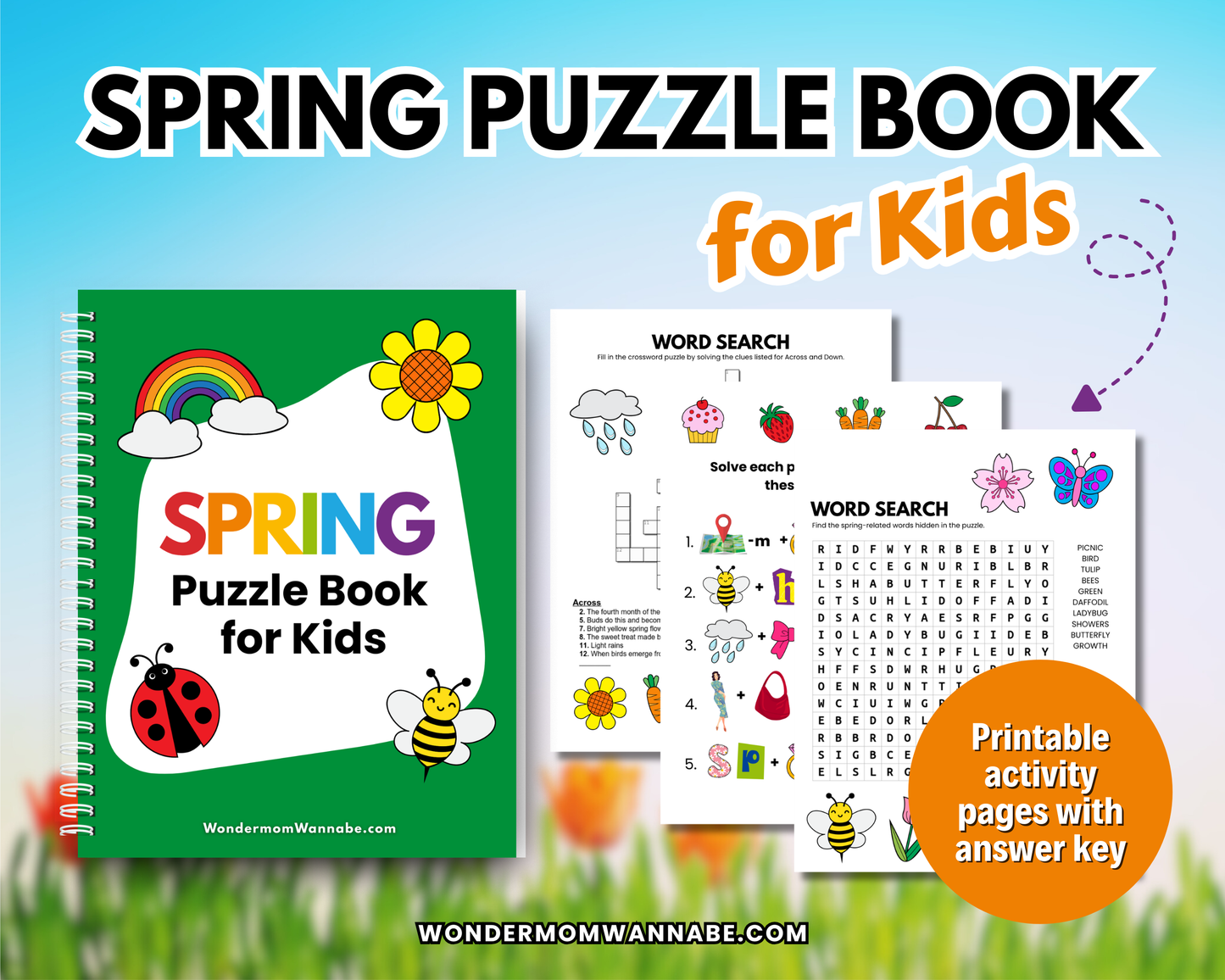 Spring Puzzle Book for Kids