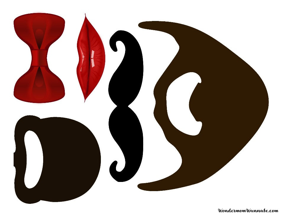 Free printable VIP Vault New Year's Eve mustache templates for party planning with the New Year’s Eve Party Planning Kit.