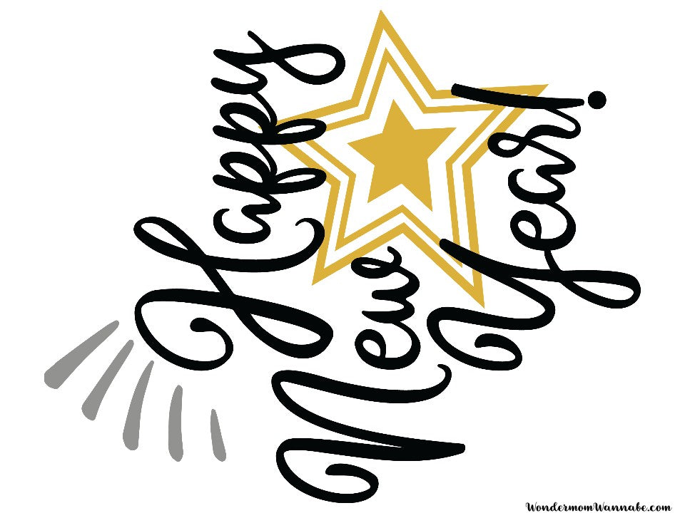 A printable New Year's Eve Party Planning Kit greeting with a star by VIP Vault.