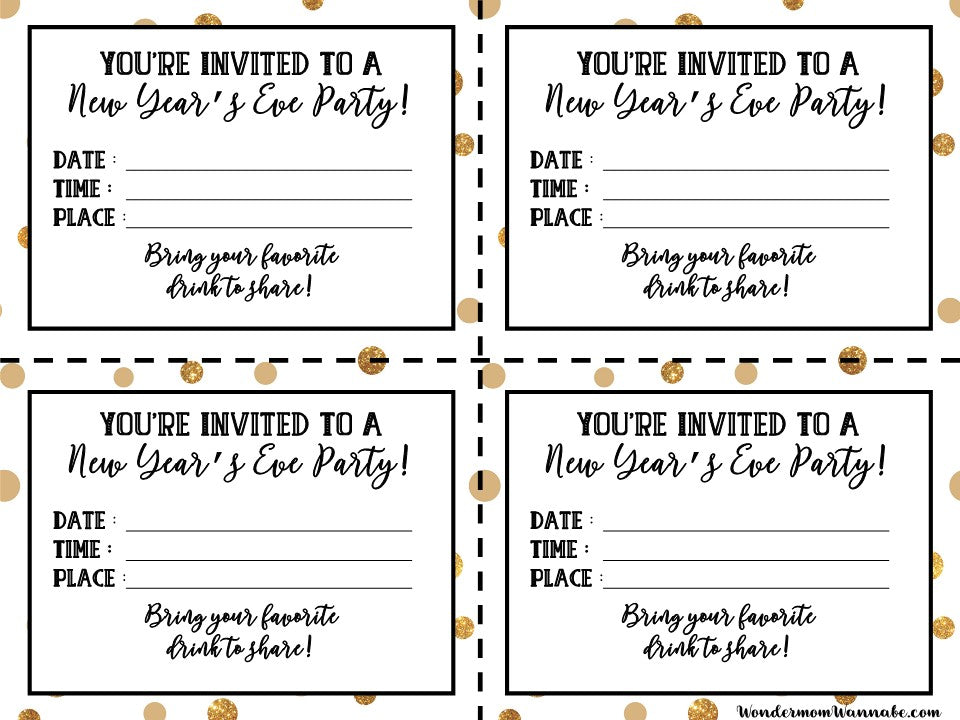VIP Vault's New Year’s Eve Party Planning Kit with gold polka dots.