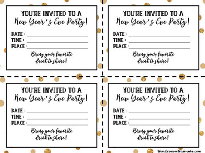 VIP Vault's New Year’s Eve Party Planning Kit with gold polka dots.