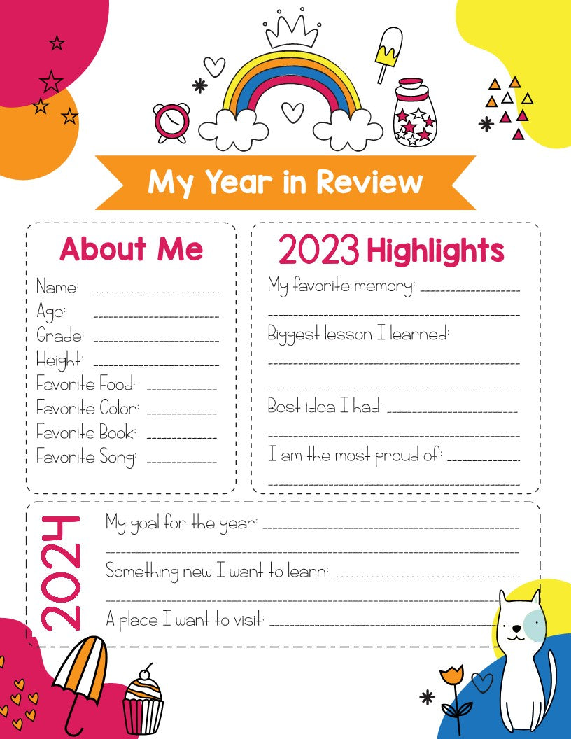 My Year in Review For Kids by VIP Vault - a digital product memento.