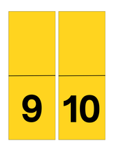 Load image into Gallery viewer, The Wondermom Shop&#39;s Police Station Pretend Play features a yellow rectangle, reminiscent of a police badge, divided into four sections with the numbers 9 and 10 embellishing the bottom half.
