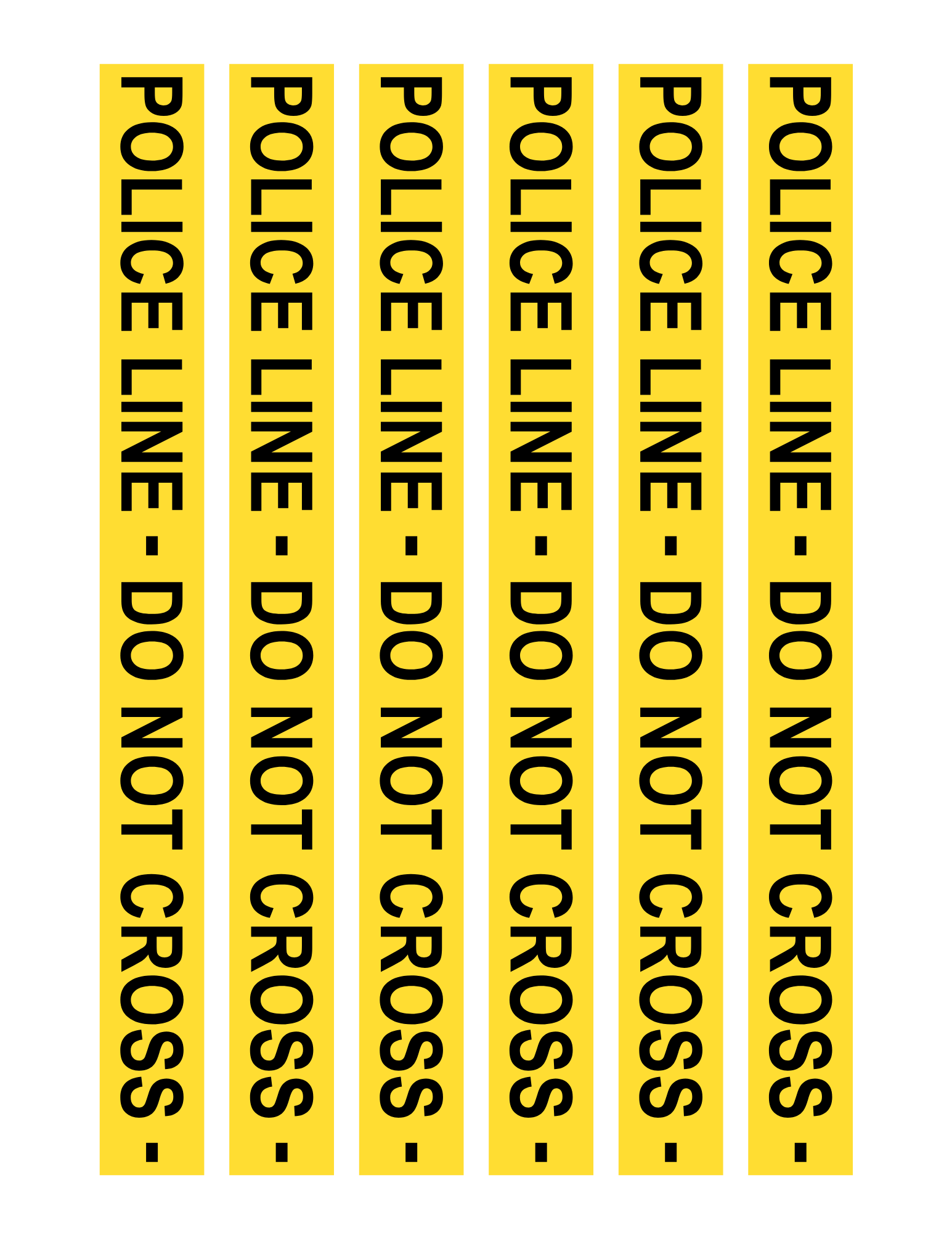 The yellow tape, included in the Police Station Pretend Play kit from Wondermom Shop, features black text that repeats six times with the message "POLICE LINE - DO NOT CROSS.