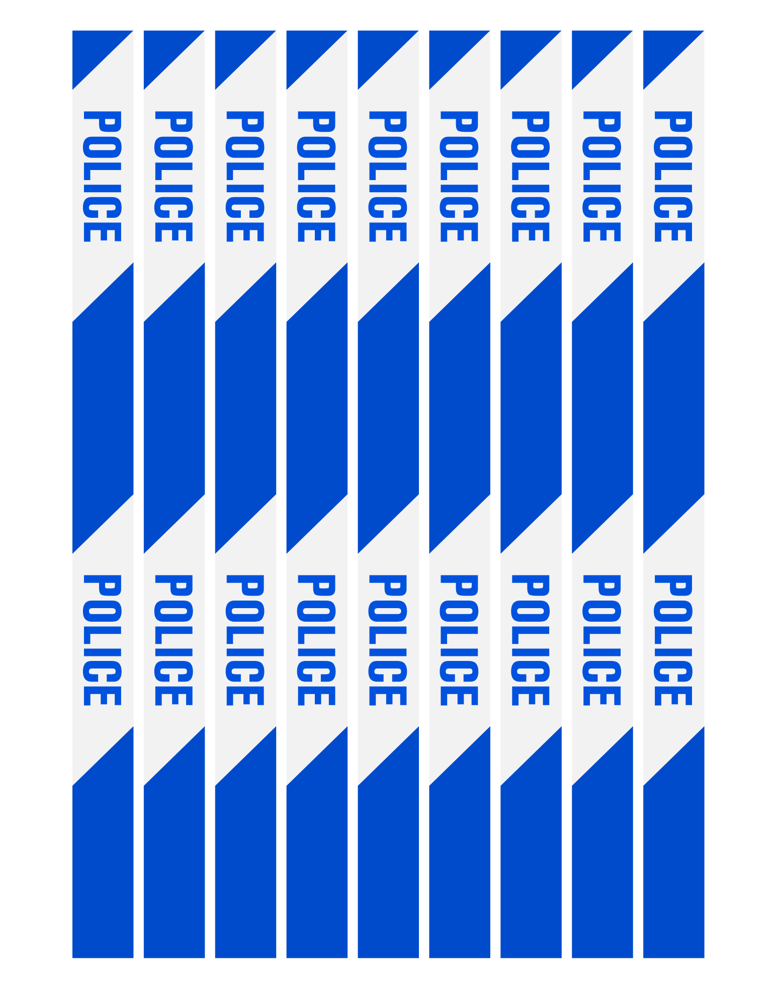 Wondermom Shop's Police Station Pretend Play kit features a vertically arranged blue and white police barrier tape that adds a realistic touch to any pretend play setup, making the experience of role-playing as police officers more engaging and immersive.