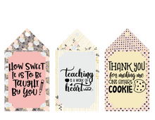 Load image into Gallery viewer, A set of Wondermom Shop&#39;s Teacher Gift Tags with the words, i&#39;m sweet, sweet, sweet, sweet, sweet, sweet, and sweet.
