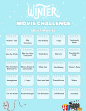 Load image into Gallery viewer, Movie lovers, get ready for the Wondermom Shop Winter Movie Challenge featuring holiday classics.
