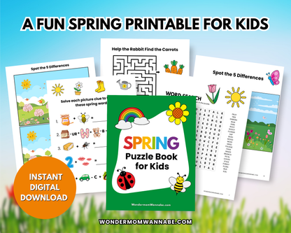 Spring Puzzle Book for Kids