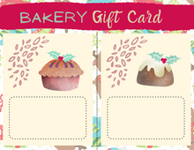 Load image into Gallery viewer, A Wondermom Shop Christmas Gift Card Holder with two Christmas-themed cupcakes and holly leaves.
