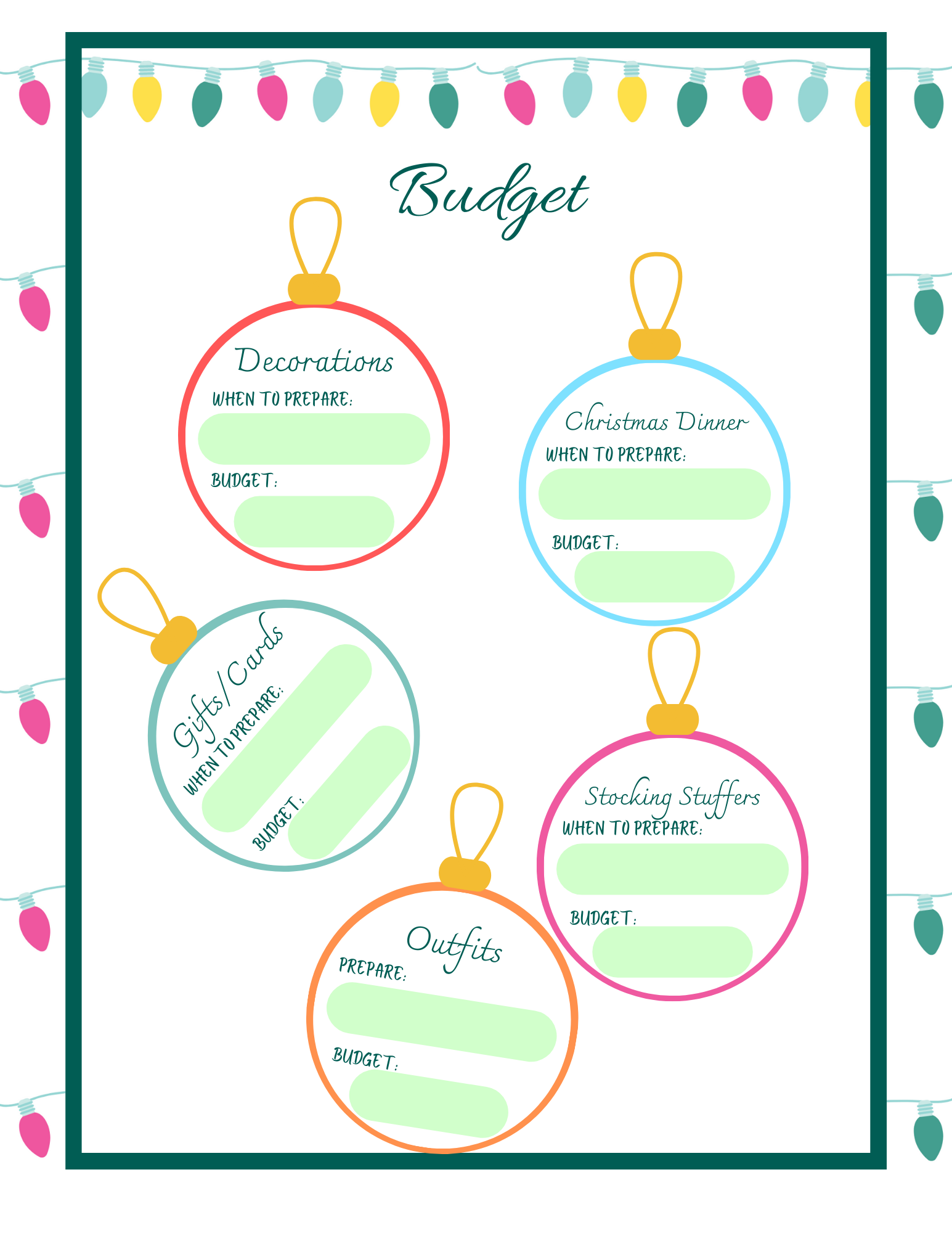 A Christmas Season Planner with ornaments hanging on it from Wondermom Shop.