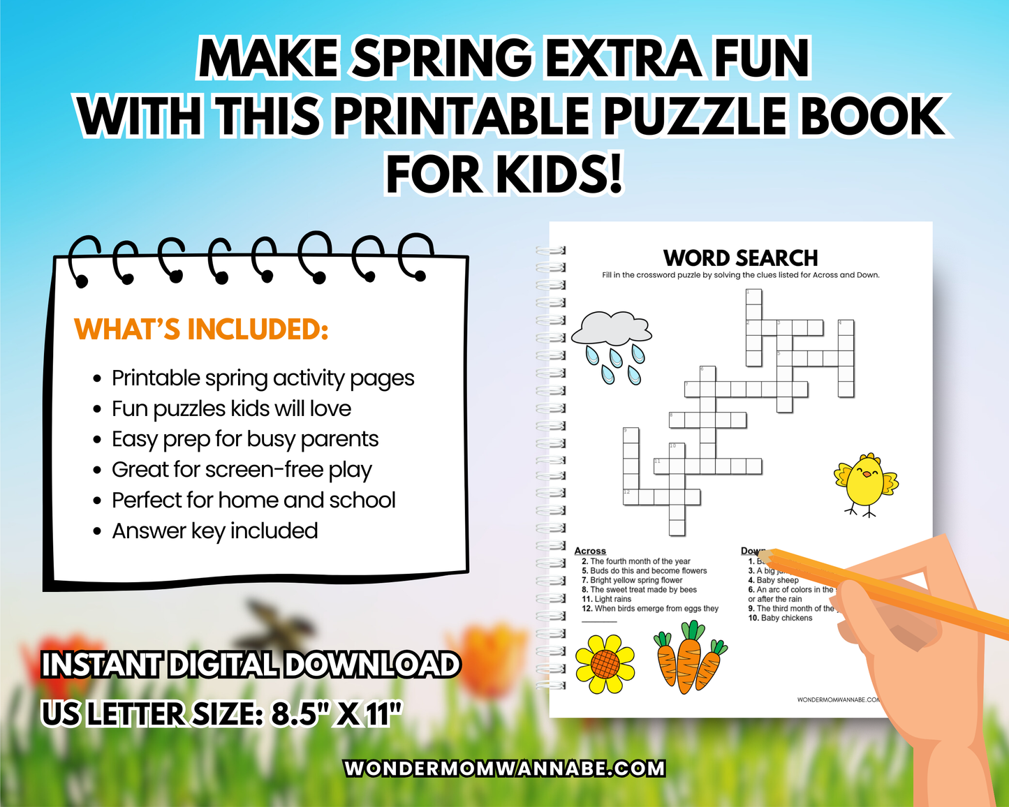 Spring Puzzle Book for Kids