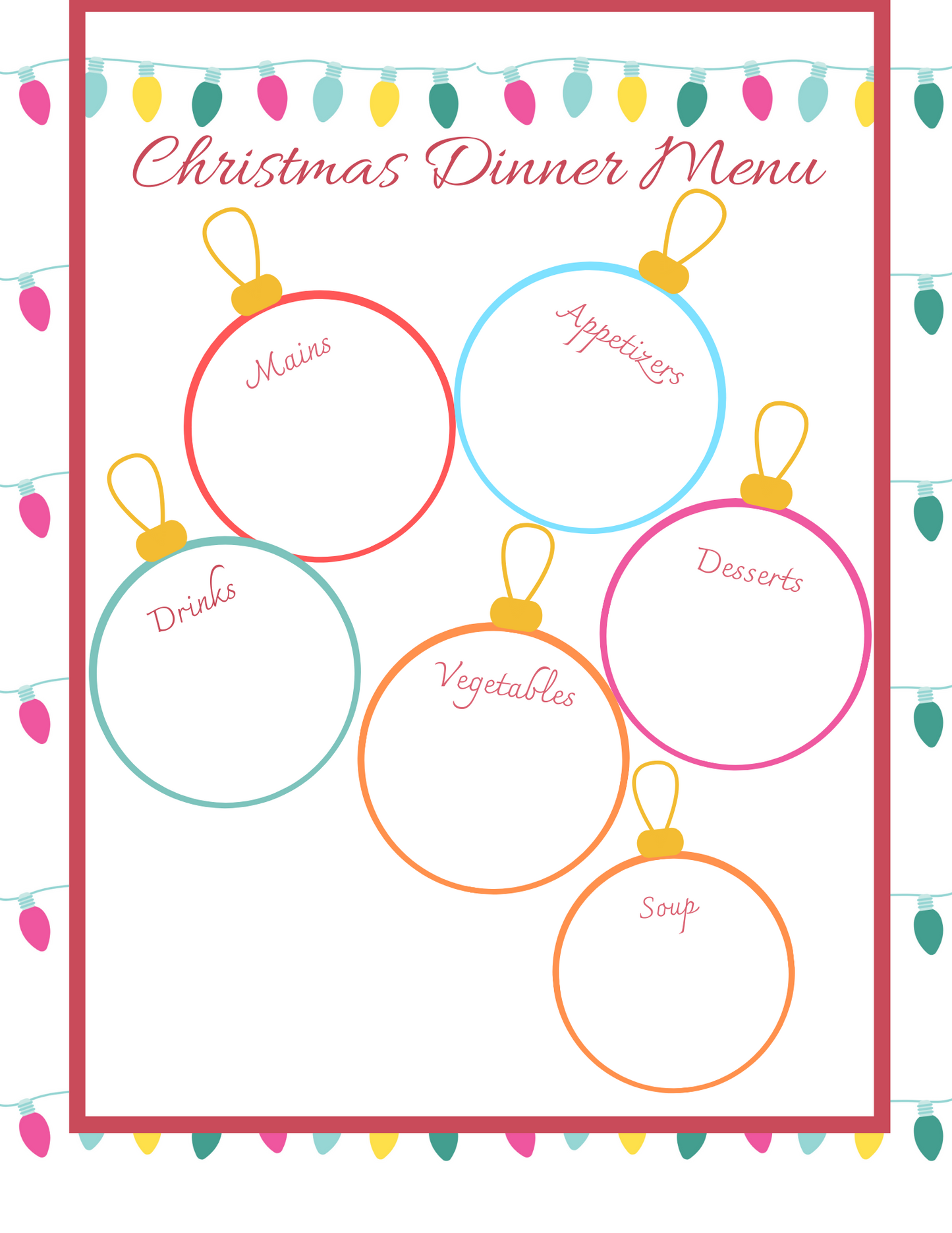 Wondermom Shop's Christmas Season Planner is the perfect holiday season dinner menu template.