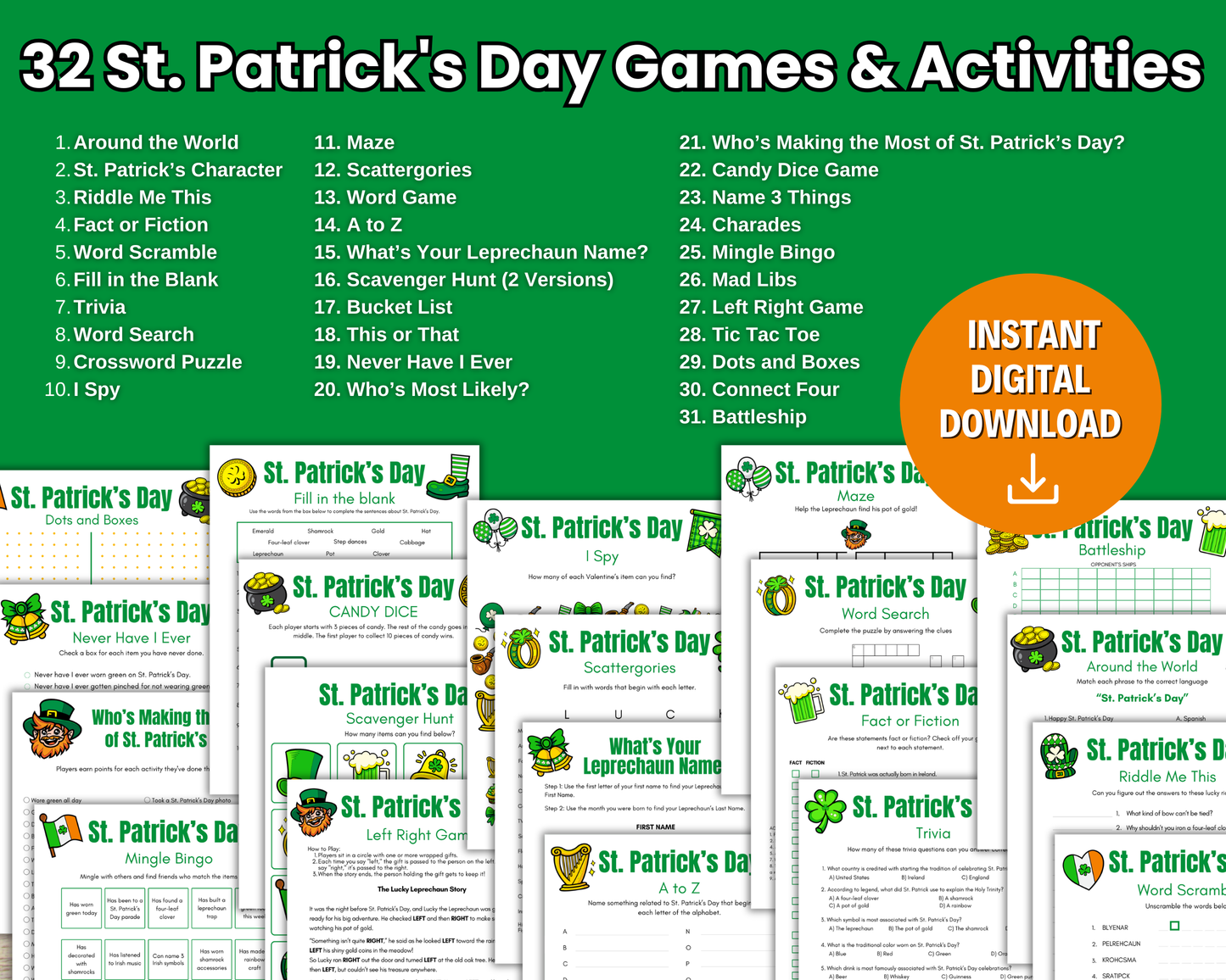 St. Patrick’s Day Printable Game Pack