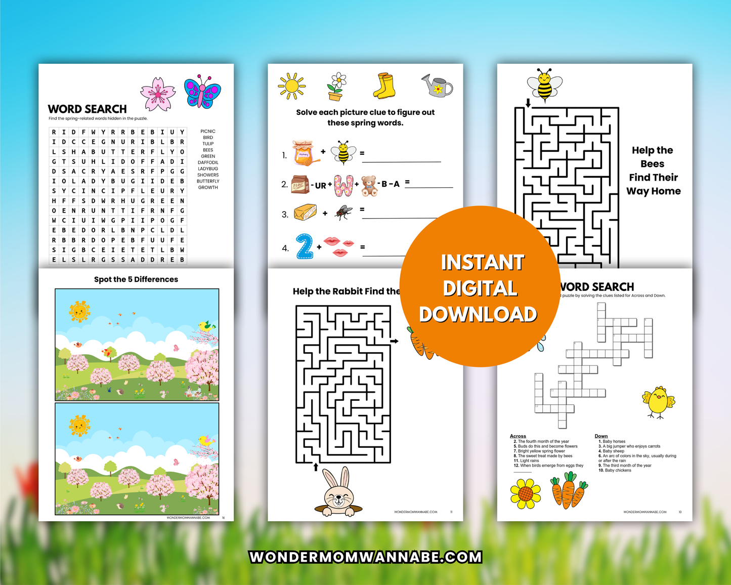 Spring Puzzle Book for Kids